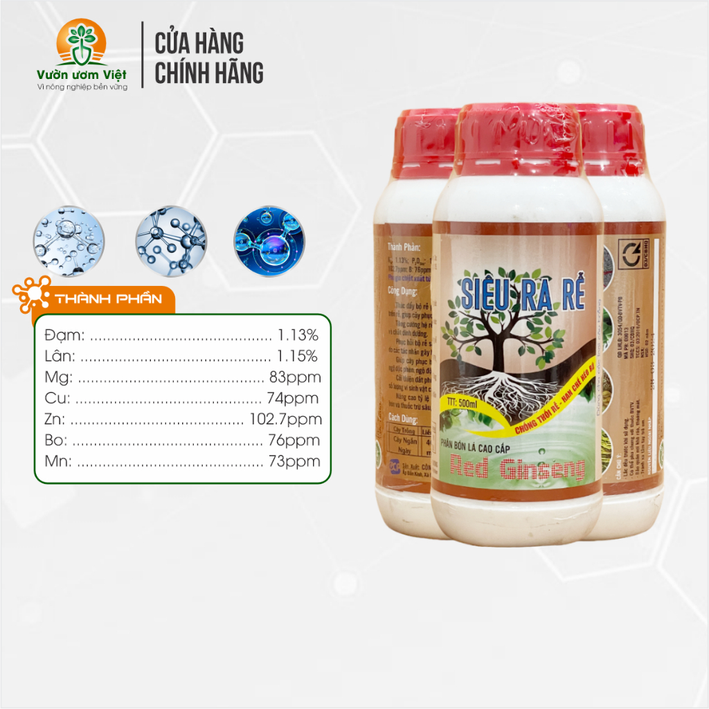 Phân bón Siêu Ra Rễ - chiết suất từ nhân sâm Hàn Quốc, mát cây, kích rễ cực mạnh, rễ nhiều, ăn sâu