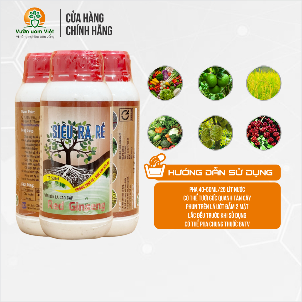 Phân bón Siêu Ra Rễ - chiết suất từ nhân sâm Hàn Quốc, mát cây, kích rễ cực mạnh, rễ nhiều, ăn sâu