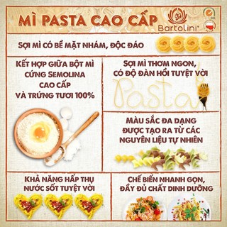 Mì nui ăn dặm hữu cơ cho bé Bartolini, mì nui rau củ nhiều hình dạng