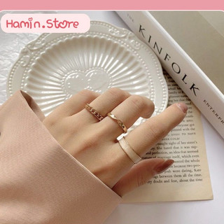 Set Nhẫn Hợp Kim Vàng Nhiều Hình Phong Cách Hàn Quốc HaminStore
