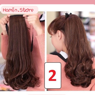 Tóc giả đuôi xoăn tự nhiên- Tóc giả cột nơ phong cách Hàn Quốc trẻ trung HaminStore