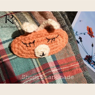 Kẹp tóc thỏ nâu cute bằng len cho nữ và bé gái 5.5cm |Cặp tóc mái xinh xắn |Shop Rô Handmade
