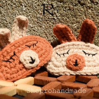 Kẹp tóc thỏ nâu cute bằng len cho nữ và bé gái 5.5cm |Cặp tóc mái xinh xắn |Shop Rô Handmade