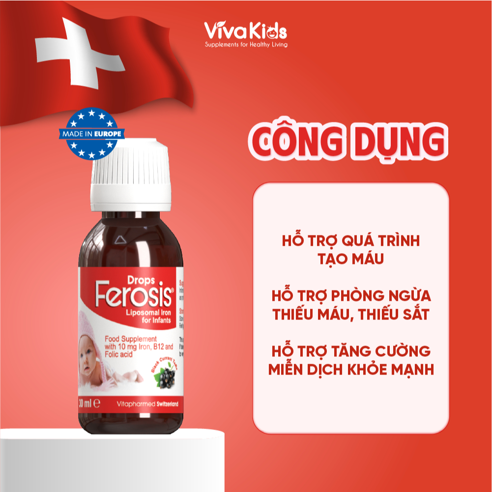 Product image [QUÀ TẾT] Sắt cho bé FEROSIS, sắt không tanh, không táo bón, lọ 30ml 3