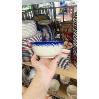 Tô Gốm Vẽ Gà/Chỉ Xanh/Phết Xanh/Cá/Cua Hàng Cao Cấp Size 14cm - Hàng Cực Đẹp Lòng Khôg Chấm Chân - Gốm Xưa Lái Thiêu