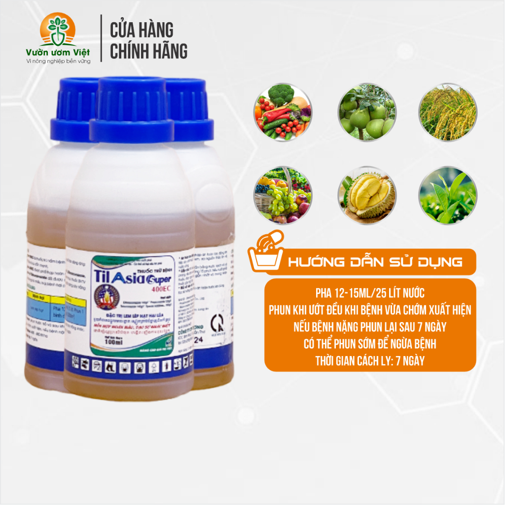 Thuốc trừ bệnh Til Asia 400EC - xử lý thán thư, cháy lá, úng lá, ghẻ sẹo, sương mai,... - 100ml
