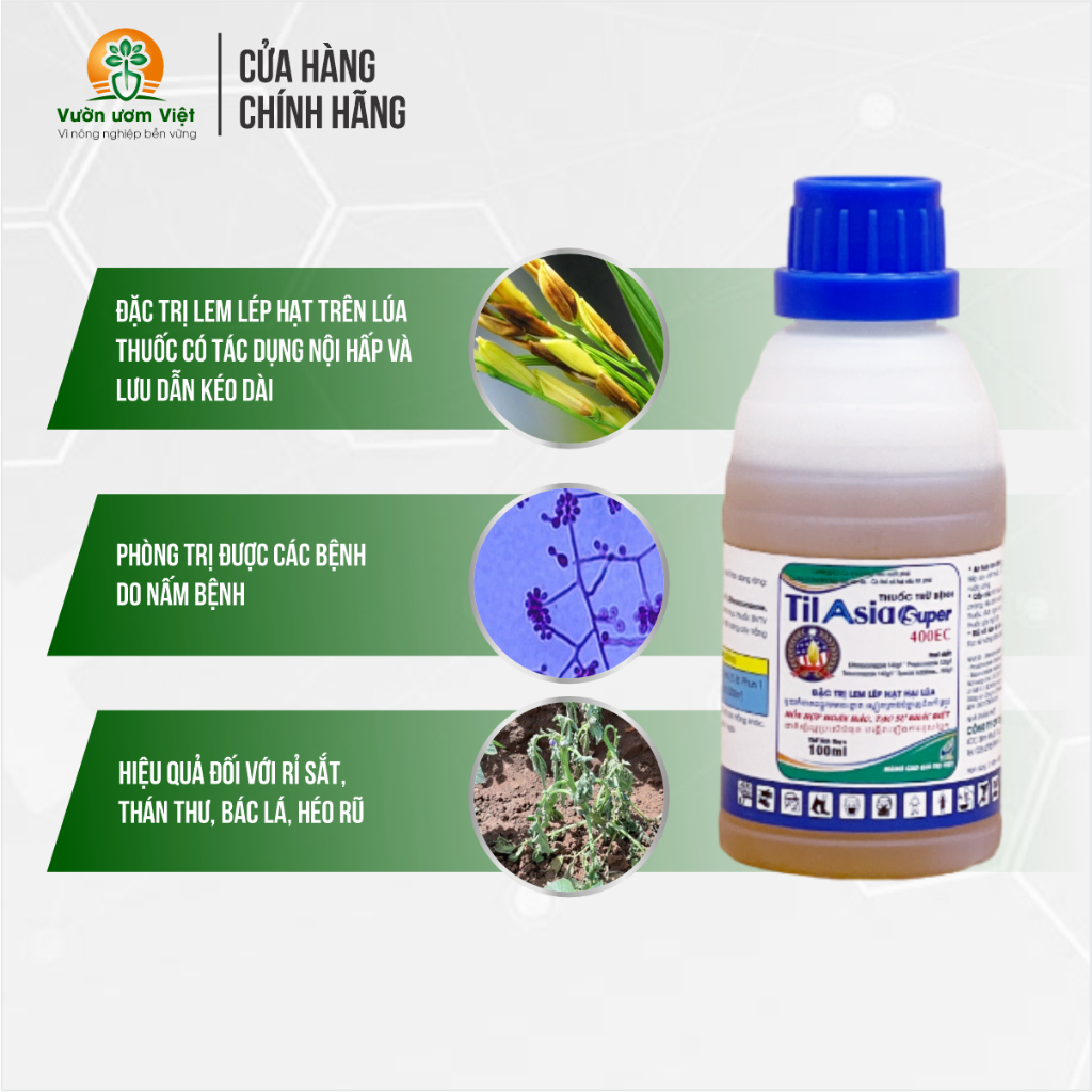 Thuốc trừ bệnh Til Asia 400EC - xử lý thán thư, cháy lá, úng lá, ghẻ sẹo, sương mai,... - 100ml