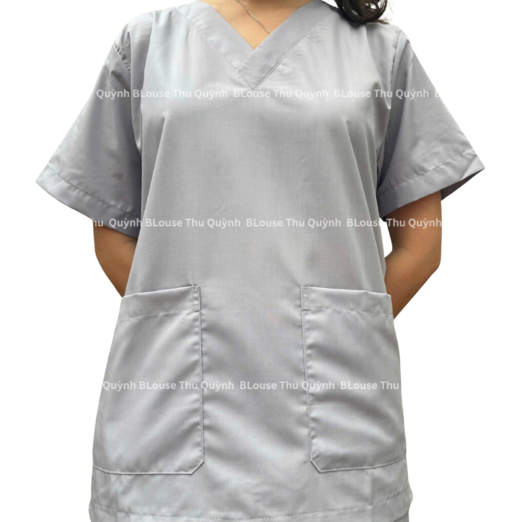 Đồng phục Spa y tế,Bộ scrubs Bác sĩ, phòng khám,bệnh viện,áo phẫu thuật VẢI LON NHẬT màu xám