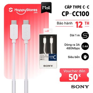 Cáp Sạc USB (C-C) 1.0m SONY CP-CC100 Chính Hãng
