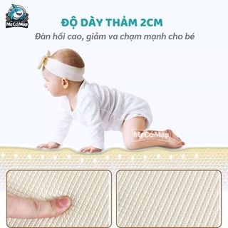 Thảm Xốp Lót Sàn XPE Pakey Siêu Êm Dày 2cm, Thảm Ghép Cho Bé Tập Bò Có Vân Chống Trượt Dễ Dàng Vệ Sinh