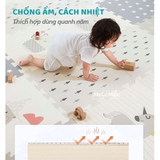Thảm Xốp Lót Sàn XPE Pakey Siêu Êm Dày 2cm, Thảm Ghép Cho Bé Tập Bò Có Vân Chống Trượt Dễ Dàng Vệ Sinh