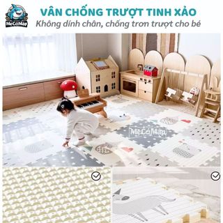 Thảm Xốp Lót Sàn XPE Pakey Siêu Êm Dày 2cm, Thảm Ghép Cho Bé Tập Bò Có Vân Chống Trượt Dễ Dàng Vệ Sinh