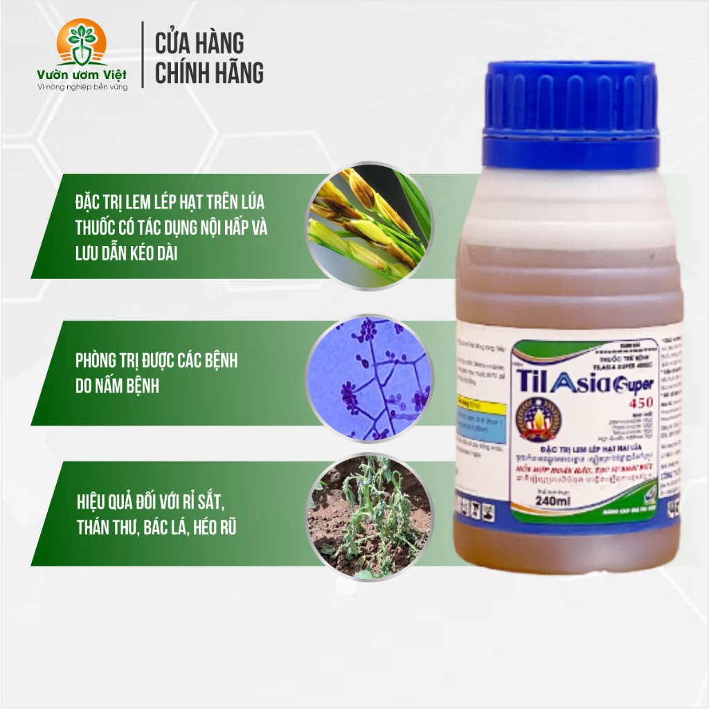Thuốc trừ bệnh Til Asia 450EC - xử lý thán thư, cháy lá, úng lá, ghẻ sẹo, sương mai,... - 240ml