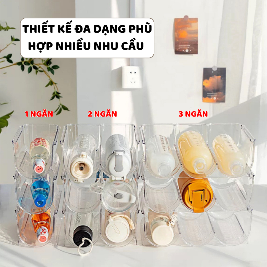 Khay Đựng Bình Nước Trong Suốt ENODA HOME, Khay Nhựa Tiện Lợi Trưng Bày Cốc, Bình Giữ Nhiệt KhayN002