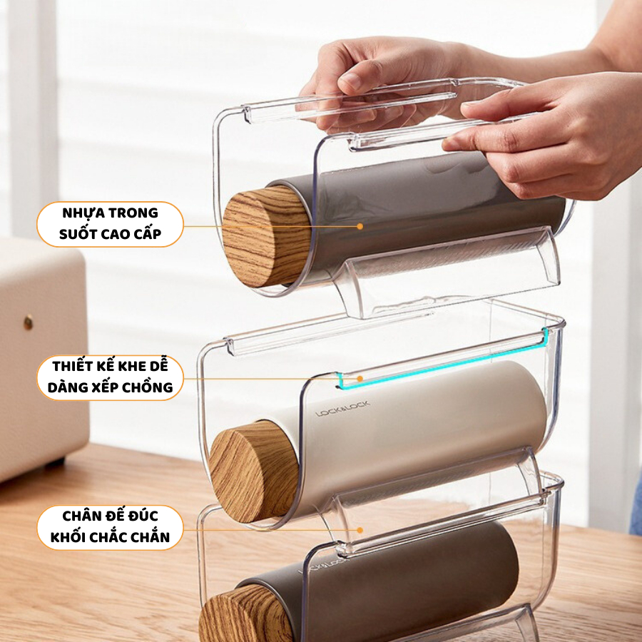 Khay Đựng Bình Nước Trong Suốt ENODA HOME, Khay Nhựa Tiện Lợi Trưng Bày Cốc, Bình Giữ Nhiệt KhayN002