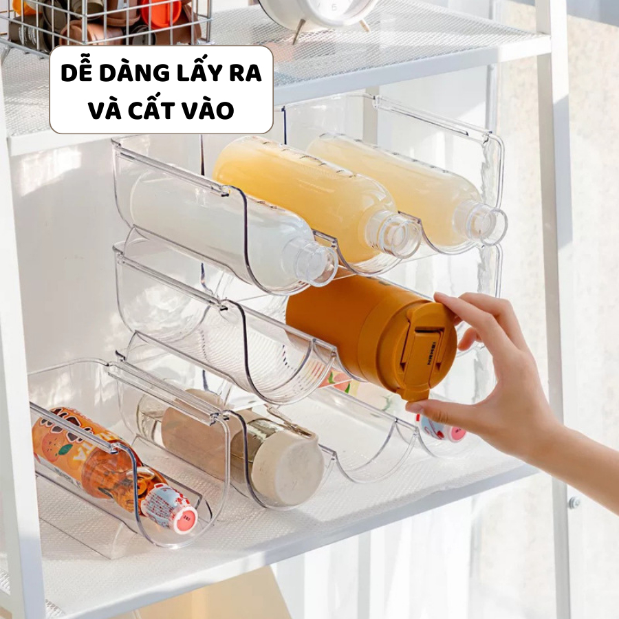 Khay Đựng Bình Nước Trong Suốt ENODA HOME, Khay Nhựa Tiện Lợi Trưng Bày Cốc, Bình Giữ Nhiệt KhayN002