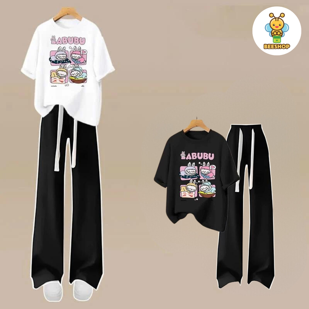 Áo phông labubu ngủ cho bé gái size đại BEESHOP H25028