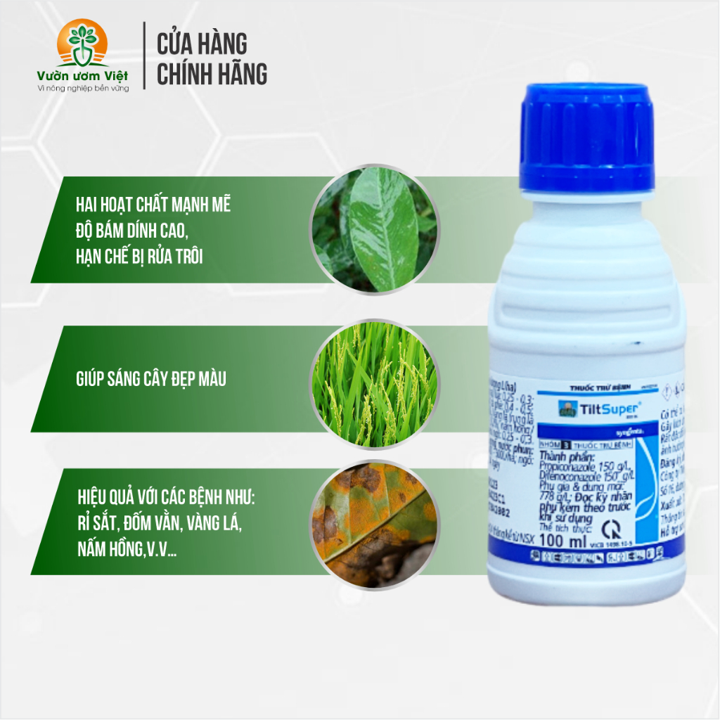 Thuốc trừ bệnh Tilt Super 300EC - đặc trị đạo ôn, cháy lá, thán thư, chính hãng Syngenta - 100ml