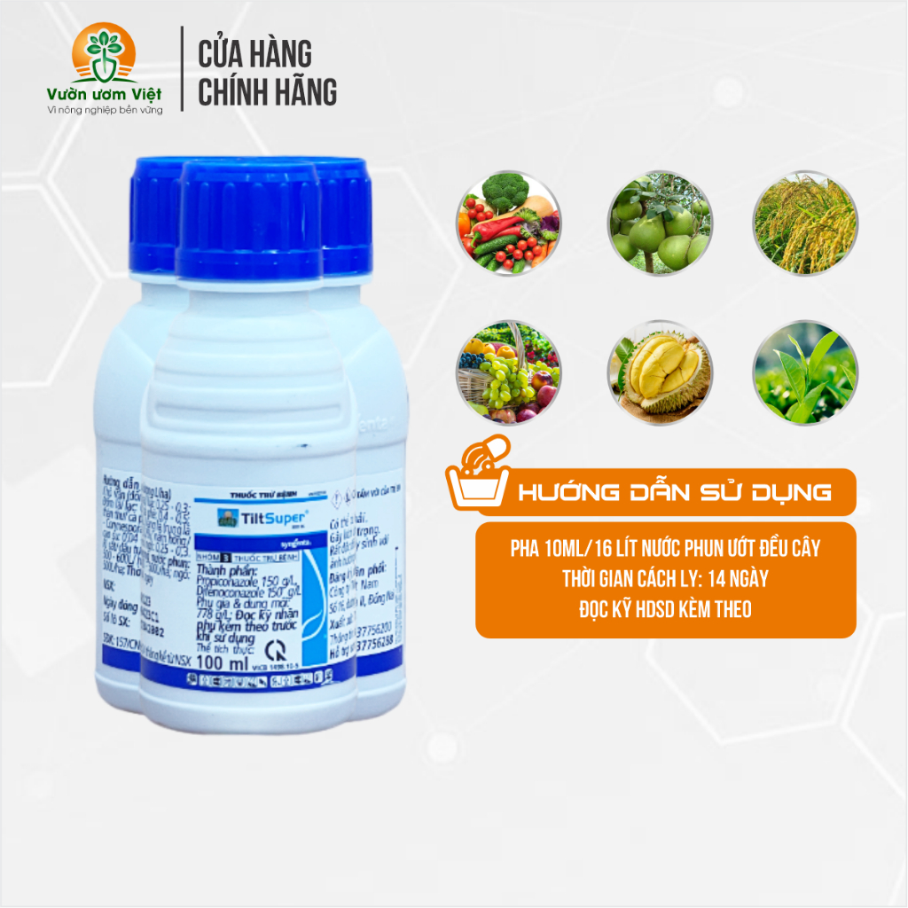 Thuốc trừ bệnh Tilt Super 300EC - đặc trị đạo ôn, cháy lá, thán thư, chính hãng Syngenta - 100ml