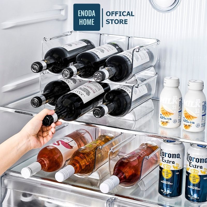 Khay Đựng Rượu Trong Suốt ENODA HOME, Giá Kệ Đựng Rượu Nhiều Ngăn Có Thể Chồng Lên Nhau KhayN002