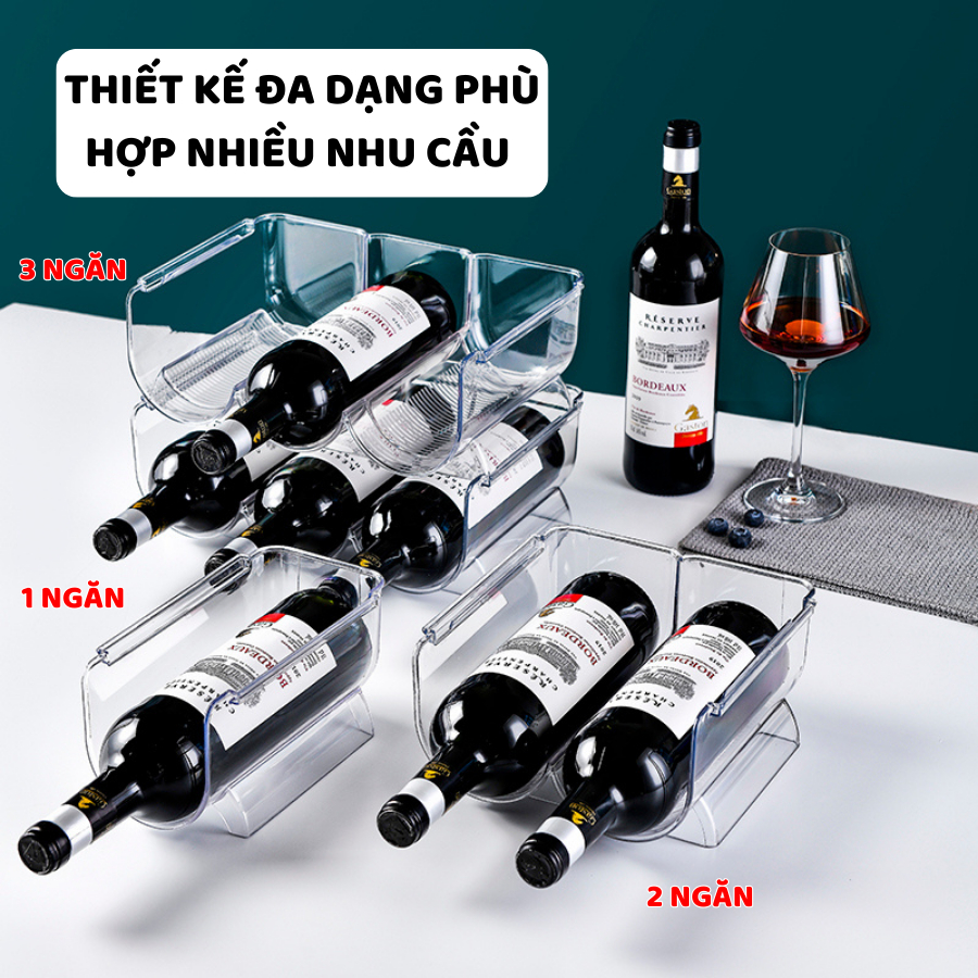 Khay Đựng Rượu Trong Suốt ENODA HOME, Giá Kệ Đựng Rượu Nhiều Ngăn Có Thể Chồng Lên Nhau KhayN002
