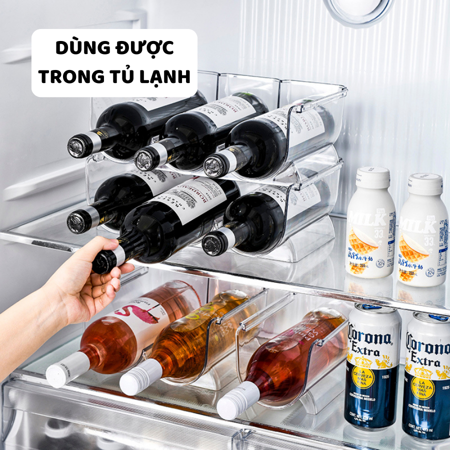 Khay Đựng Rượu Trong Suốt ENODA HOME, Giá Kệ Đựng Rượu Nhiều Ngăn Có Thể Chồng Lên Nhau KhayN002