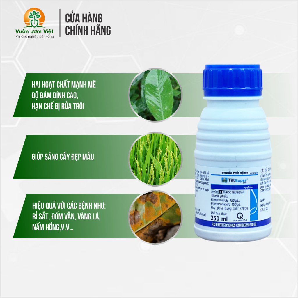 Thuốc trừ bệnh Tilt Super 300EC - đặc trị đạo ôn, cháy lá, thán thư, chính hãng Syngenta - 250ml