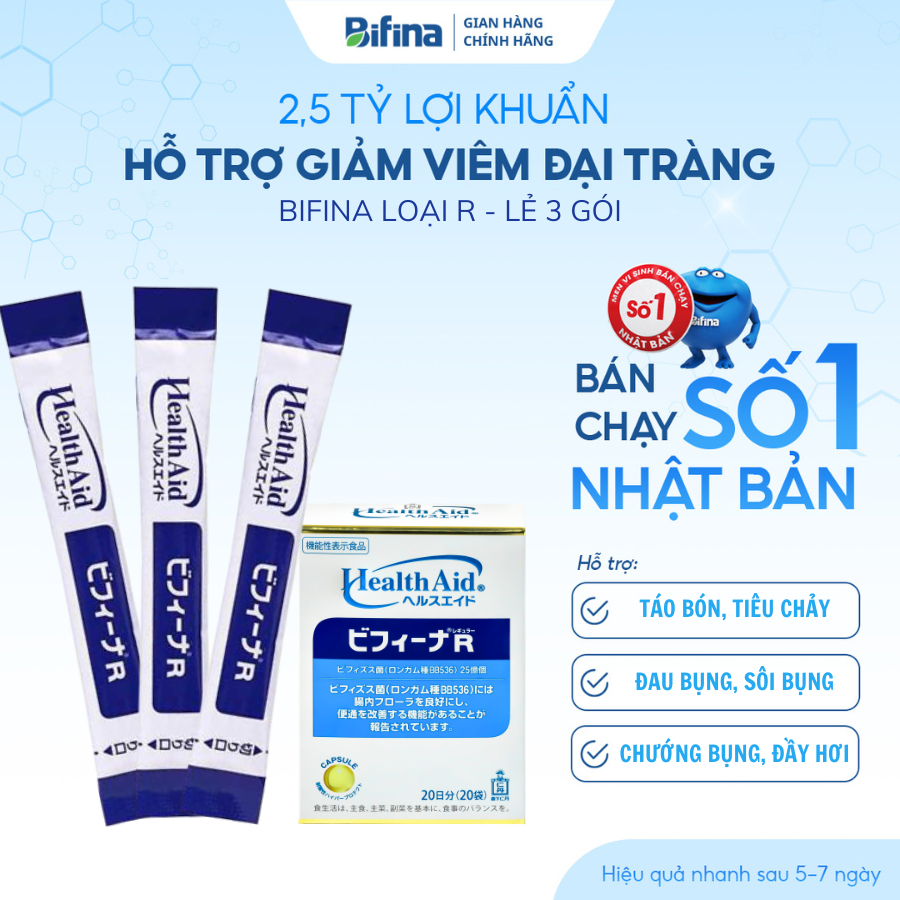 Ảnh BIFINA NHẬT BẢN, Loại R Lẻ 3 gói (không có hộp)- Nhuận tràng, Detox, làm sạch ruột, không dùng cafe 1
