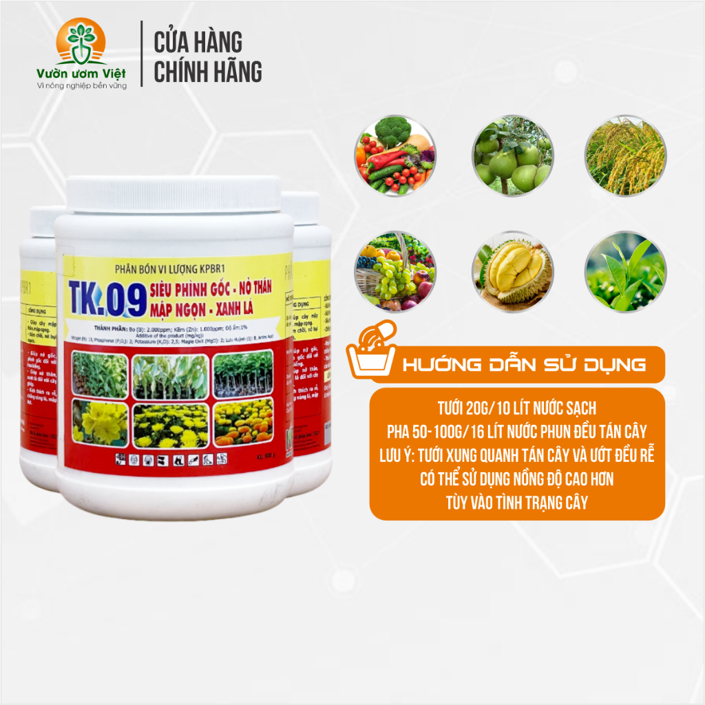 Phân bón lớn gốc, lớn thân TK.09 - lớn gốc cây kiểng, bonsai, rau màu, cây ăn quả, hiệu quả tức thời