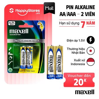 Pin Alkaline vỉ 2 viên MAXELL - Hàng chính hãng