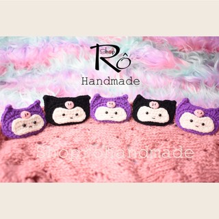 Kẹp tóc Kuromi siêu cute cho nữ và bé gái 6cm |Cặp tóc len phong cách đáng yêu |Shop Rô Handmade