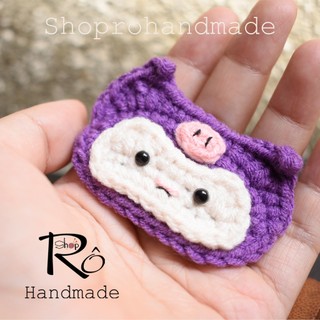 Kẹp tóc Kuromi siêu cute cho nữ và bé gái 6cm |Cặp tóc len phong cách đáng yêu |Shop Rô Handmade