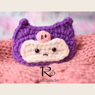 Kẹp tóc Kuromi siêu cute cho nữ và bé gái 6cm |Cặp tóc len phong cách đáng yêu |Shop Rô Handmade