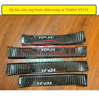 Ốp bậc cửa, nẹp bước chân trong, ngoài xe Vinfast VF e34 , VFe34/Nerio Green titan cao cấp.2021-2025