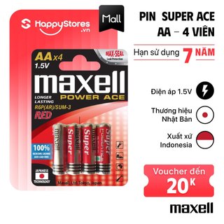 Pin Maxell Super Ace AA vỉ 4 viên R6P(AR)4P - Hàng chính hãng