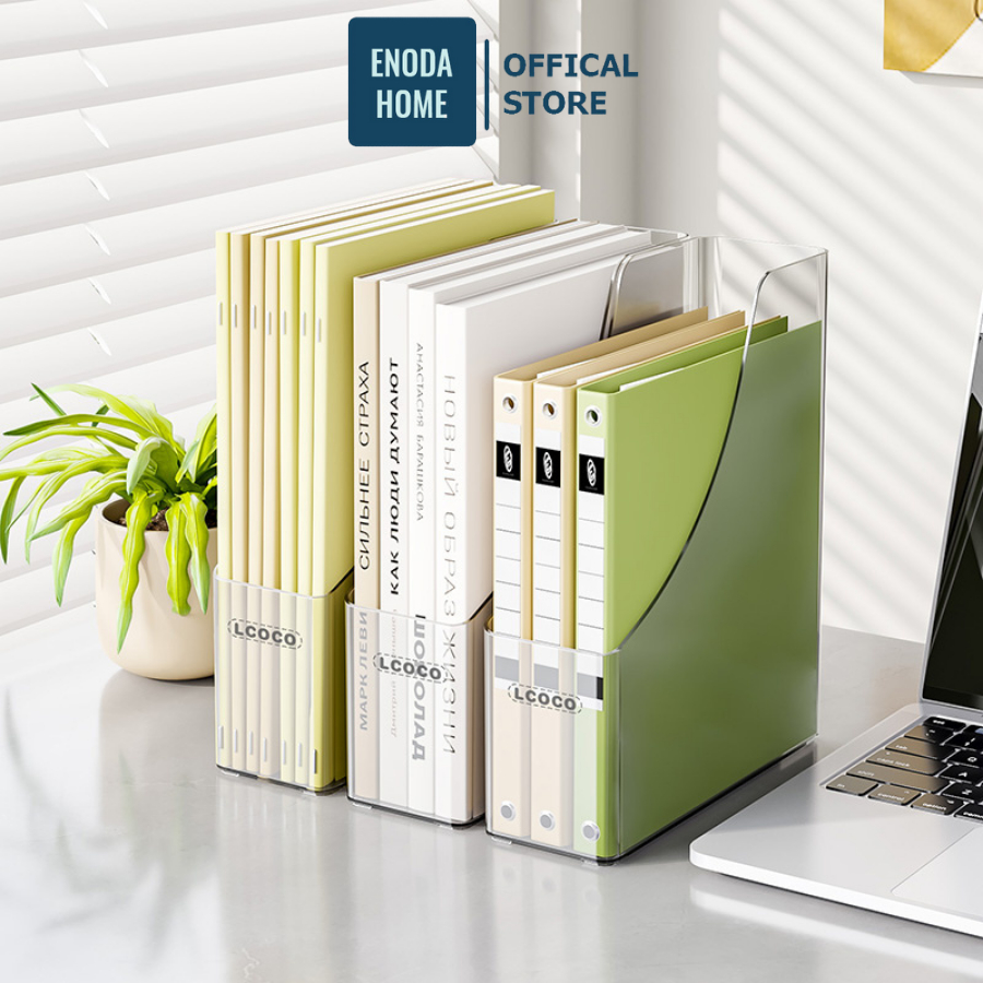 Khay Đựng Tài Liệu Trong Suốt ENODA HOME, Giá Nhựa Để Sách Hồ Sơ Văn Phòng Q075