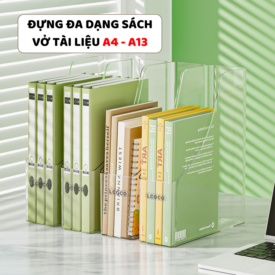 Khay Đựng Tài Liệu Trong Suốt ENODA HOME, Giá Nhựa Để Sách Hồ Sơ Văn Phòng Q075