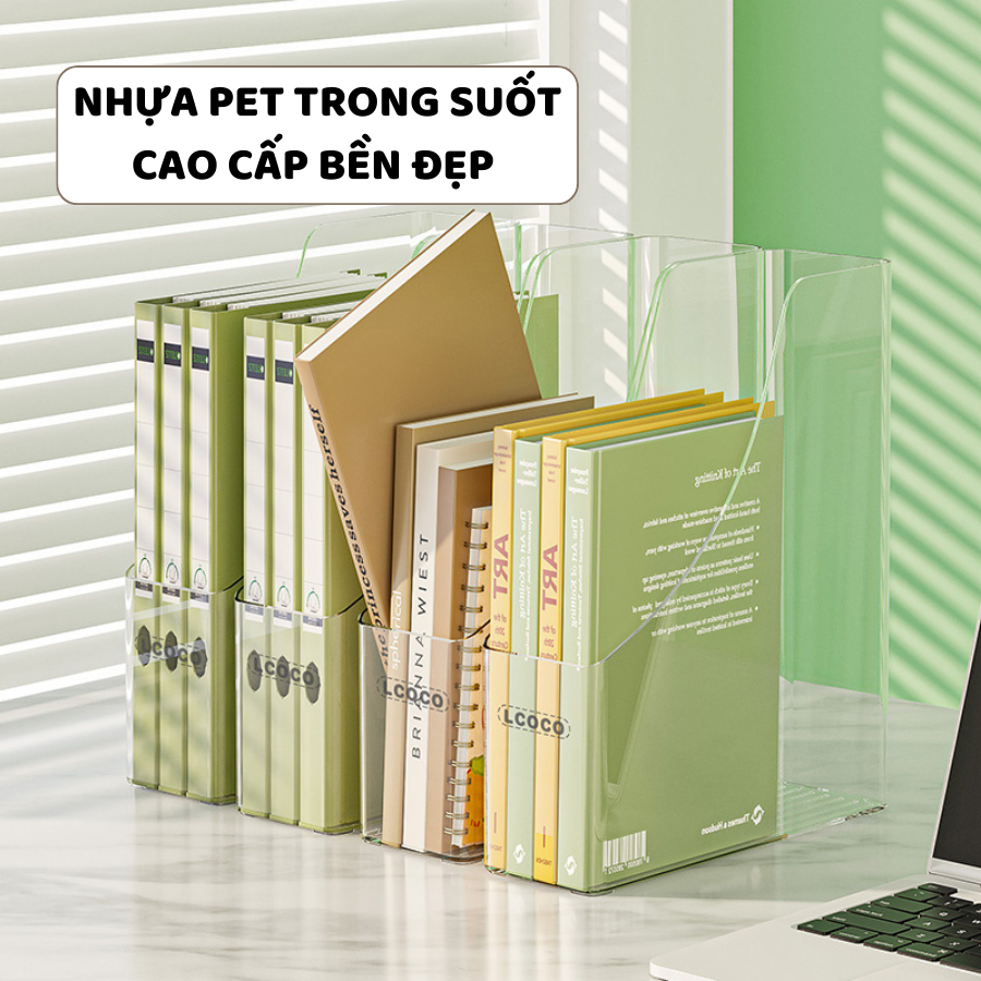 Khay Đựng Tài Liệu Trong Suốt ENODA HOME, Giá Nhựa Để Sách Hồ Sơ Văn Phòng Q075