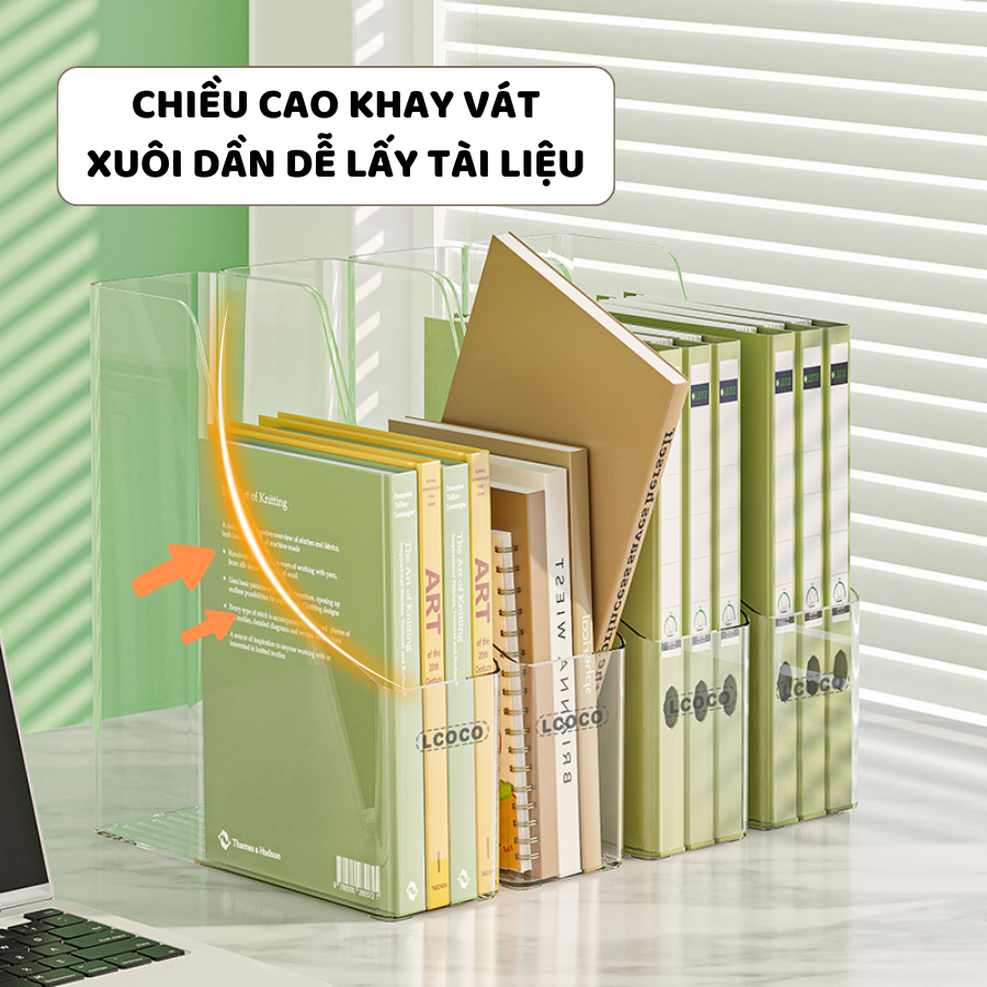 Khay Đựng Tài Liệu Trong Suốt ENODA HOME, Giá Nhựa Để Sách Hồ Sơ Văn Phòng Q075