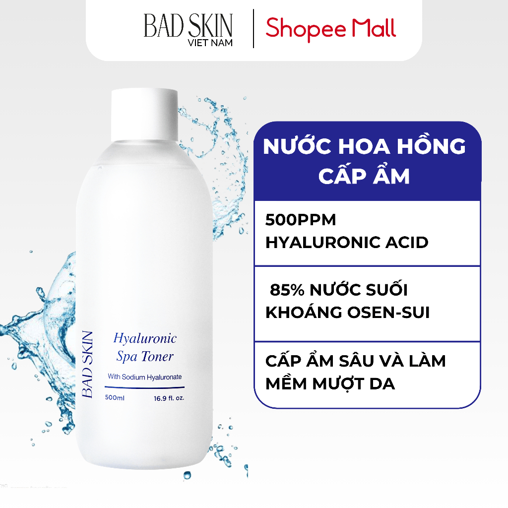 Nước hoa hồng Badskin Hyaluronic Spa Toner 500ml | Shopee Việt Nam