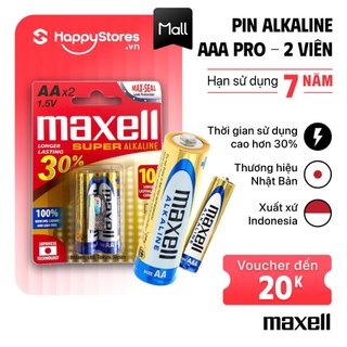 Pin Maxell Alkaline PRO vỉ 2 viên mới, Dung lượng cao hơn 30% - Hàng chính hãng
