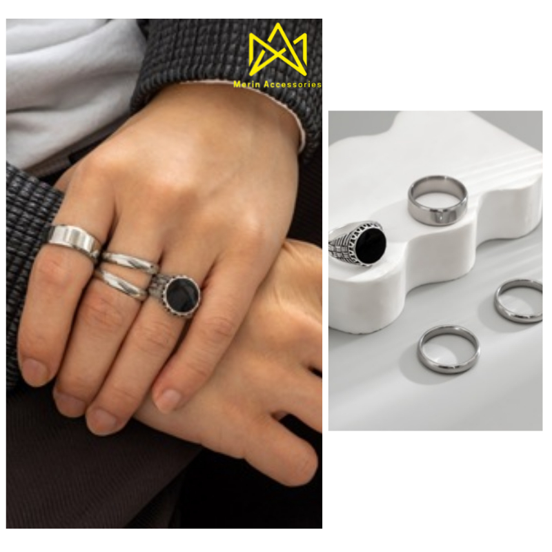 Men's Titanium Steel Ring by Merin Accessories