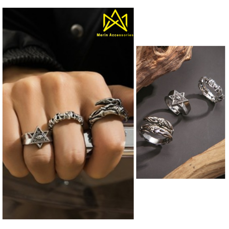 Men's Titanium Steel Ring by Merin Accessories