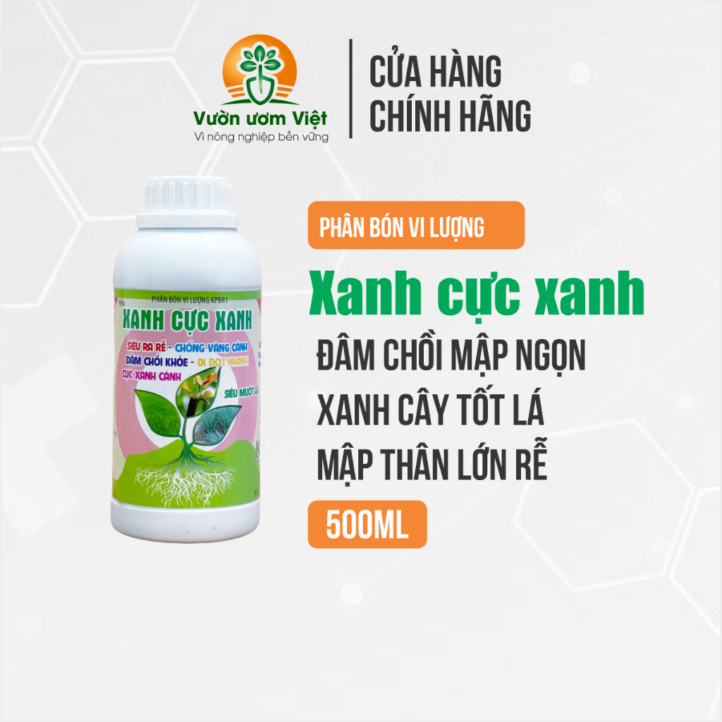 Phân bón lá Xanh Cực Xanh - dưỡng bộ lá xanh mướt, chống vàng lá, giúp lá đẹp màu, tươi tốt - 500ml