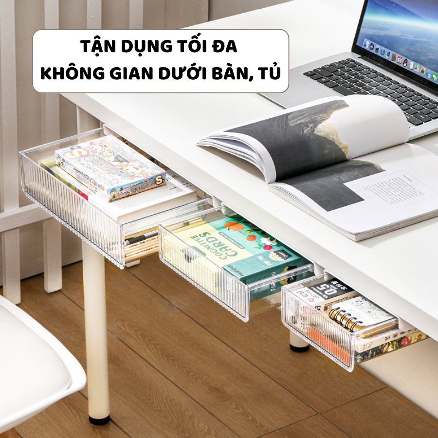 Ngăn Kéo Đa Năng Gắn Gầm Bàn ENODA HOME, Tủ, Hộp Đựng Đồ Đa Năng Dán Dưới Bàn Làm Việc P061