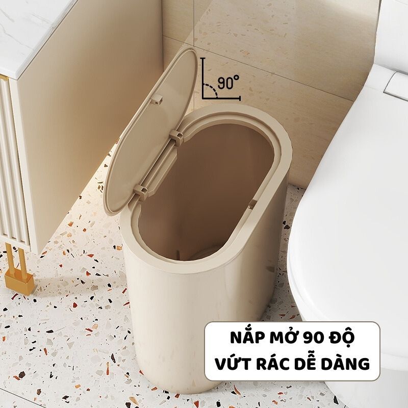 Thùng Đựng Rác Có Nắp Đậy Tiện Lợi ENODA HOME, Thùng Rác Để Phòng Vệ Sinh TR032