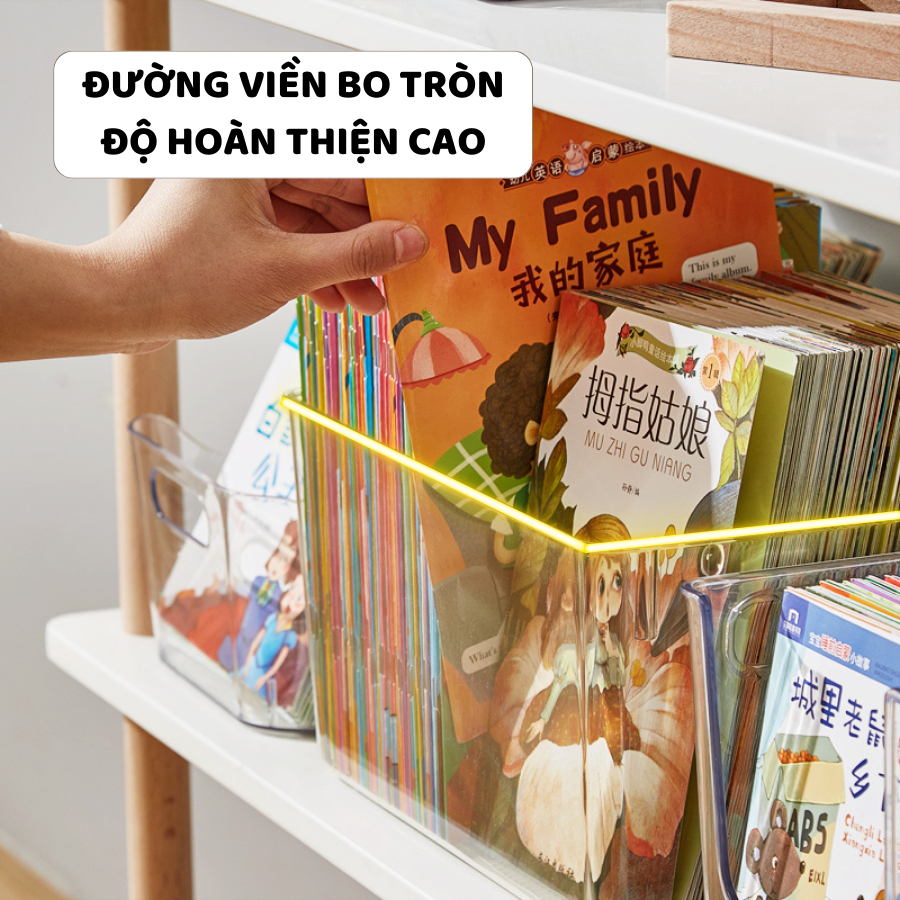 Hộp Đựng Sách Để Bàn Trong Suốt ENODA HOME, Khay Đựng Tài Liệu Văn Phòng Phẩm Q058