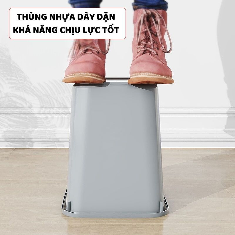 Thùng Rác Có Nắp Xoay Vứt Rác Tiện Lợi ENODA HOME, Thùng Đựng Rác Nhựa PP Cao Cấp TR031
