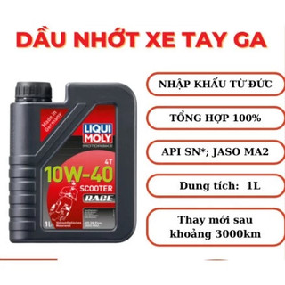 Dầu nhớt cao cấp cho xe ga Liqui Moly Scooter Race 10w40 (20826) cho xe tay ga nhập khẩu từ Đức