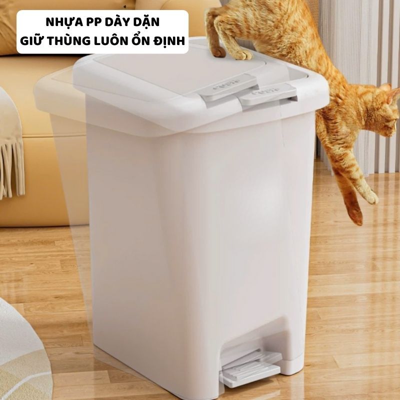Thùng Rác Đạp Chân Chữ Nhật ENODA HOME,Nhiều Kích Thước 8L, 10L, 12L, 15L Phù Hợp Mọi Không Gian TR020